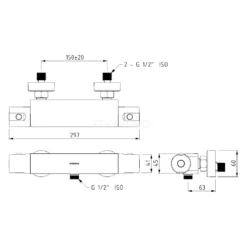 Thermostatische Douchekraan Easy Chrome, Chroom -Badkamer Verkoopwinkel thermostatische douchekraan easy chrome chroom f042001n 2