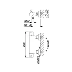Thermostatische Douchekraan Radius Chrome, Chroom -Badkamer Verkoopwinkel thermostatische douchekraan radius chrome chroom 55.106.202 2