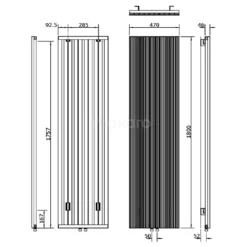 Uranus Designradiator | 47x180 Cm Donkergrijs 1499 Watt Aluminium Centrale Verwarming -Badkamer Verkoopwinkel uranus designradiator 47x180 cm donkergrijs 1499 watt aluminium centrale verwarming dr53 0518rdn 4