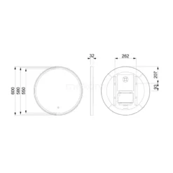 Vivo Badkamerspiegel Met Ledverlichting | 60 Cm Rond Zwart -Badkamer Verkoopwinkel vivo badkamerspiegel met ledverlichting 60 cm rond zwart m45 0600 43180 5
