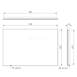 Vivo Badkamerspiegel Met Ledverlichting | 90x60cm IR Sensor -Badkamer Verkoopwinkel vivo badkamerspiegel met ledverlichting 90x60cm ir sensor m40 0900 43080 2