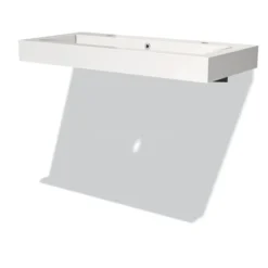 Vrijhangende Wastafel Mura 100 Cm Mineraalmarmer 2 Kraangaten