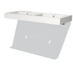 Vrijhangende Wastafel Mura 120 Cm Mineraalmarmer 2 Kraangaten