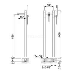 Vrijstaande Badkraan 5 Vrijstaande Badkraan -Badkamer Verkoopwinkel vrijstaande badkraan 22.200.254 2