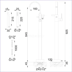 Vrijstaande Badkraan Met Handdouche Blend Chrome, Eéngreeps Mengkraan, Chroom -Badkamer Verkoopwinkel vrijstaande badkraan met handdouche blend chrome eengreeps mengkraan chroom bsg 4403 00000 6