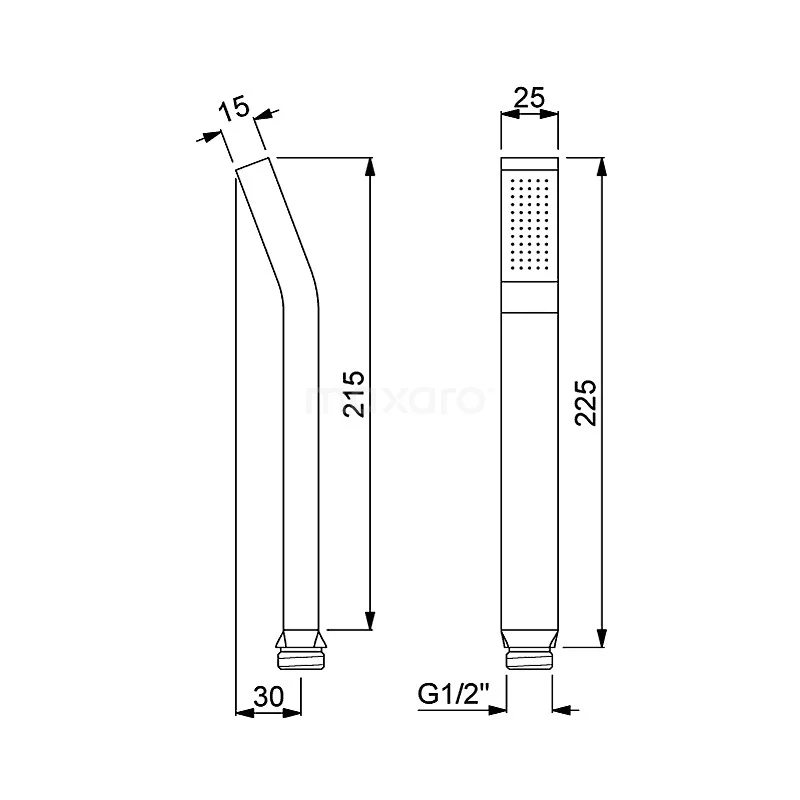 Vrijstaande Badkraan Met Handdouche Cubic Chrome, Eéngreeps Mengkraan, Chroom 5 Vrijstaande Badkraan Met Handdouche Cubic Chrome, Eéngreeps Mengkraan, Chroom - Afbeelding 5