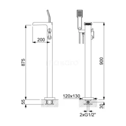 Vrijstaande Badkraan Met Handdouche Distinct Chrome, Eéngreeps Mengkraan, Chroom -Badkamer Verkoopwinkel vrijstaande badkraan met handdouche distinct chrome eengreeps mengkraan chroom bsg 7703 00000 4