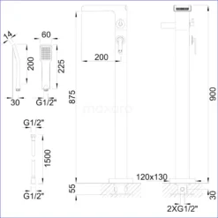 Vrijstaande Badkraan Met Handdouche Distinct Chrome, Eéngreeps Mengkraan, Chroom -Badkamer Verkoopwinkel vrijstaande badkraan met handdouche distinct chrome eengreeps mengkraan chroom bsg 7703 00000 7