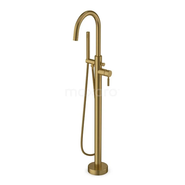 Vrijstaande Badkraan Met Handdouche Radius Gold, Eéngreeps Mengkraan, Goud 1 Vrijstaande Badkraan Met Handdouche Radius Gold, Eéngreeps Mengkraan, Goud