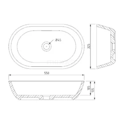 Waskom Mintra Mineraalmarmer Glanzend Wit 55x32,5cm Ovaal -Badkamer Verkoopwinkel waskom mintra mineraalmarmer glanzend wit 55x325cm ovaal m120 0040n 2