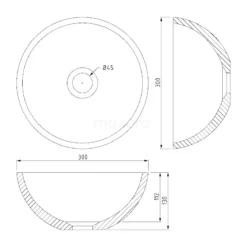 Waskom Mintra Solid Surface Mat Wit 30x13cm Rond -Badkamer Verkoopwinkel waskom mintra solid surface mat wit 30x13cm rond m120 0061 2