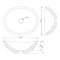 Waskom Novanta Natuursteen Blue Stone 42x34cm Ovaal -Badkamer Verkoopwinkel waskom novanta natuursteen blue stone 42x34cm ovaal n128 0021 2