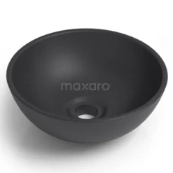 Waskom Quarto Quartz Mat Zwart 30x12cm Rond