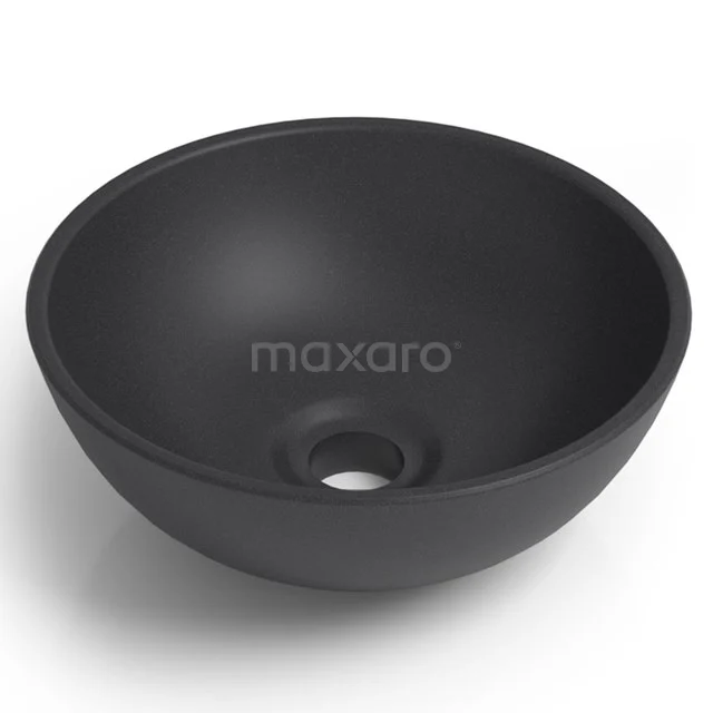 Waskom Quarto Quartz Mat Zwart 30x12cm Rond 1 Waskom Quarto Quartz Mat Zwart 30x12cm Rond