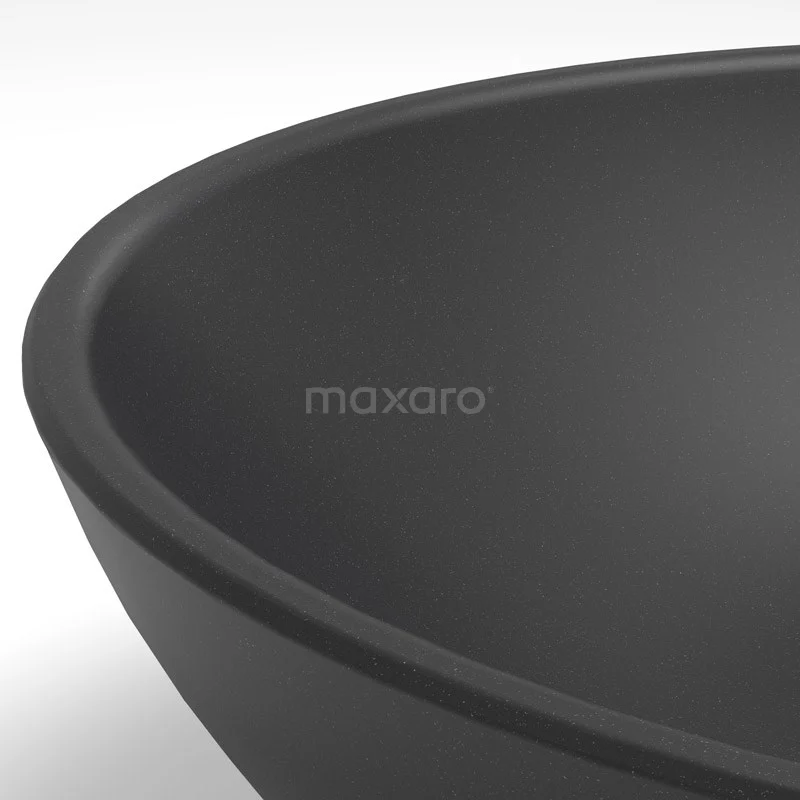 Waskom Quarto Quartz Mat Zwart 38x12cm Rond 2 Waskom Quarto Quartz Mat Zwart 38x12cm Rond - Afbeelding 2