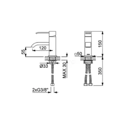 Wastafelkraan Blend Chrome, Eéngreeps Mengkraan, Chroom -Badkamer Verkoopwinkel wastafelkraan blend chrome eengreeps mengkraan chroom 44.003.561n 2