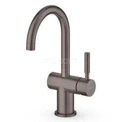 Wastafelkraan Radius Black Steel, Eéngreeps Mengkraan, Zwart Metaal