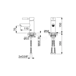 Wastafelkraan Radius Steel, Eéngreeps Mengkraan, Rvs -Badkamer Verkoopwinkel wastafelkraan radius steel eengreeps mengkraan rvs 55.003.561br 2