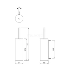 WC Borstel Radius Black Steel Hangend Zwart Metaal -Badkamer Verkoopwinkel wc borstel radius black steel hangend zwart metaal 200 1202zm 2