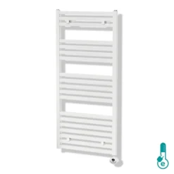 Zeus Handdoekradiator Elektrisch | 50x122 Cm Hoogglans Wit 890 Watt Aluminium