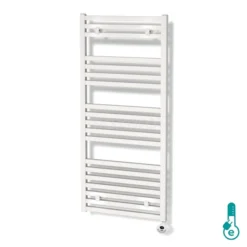 Zeus Handdoekradiator Elektrisch | 50x122 Cm Mat Wit 890 Watt Aluminium