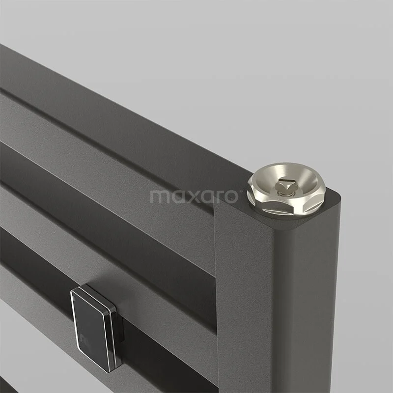 Zeus Handdoekradiator Elektrisch | 50x174 Cm Donkergrijs 1270 Watt Aluminium 2 Zeus Handdoekradiator Elektrisch | 50x174 Cm Donkergrijs 1270 Watt Aluminium - Afbeelding 2
