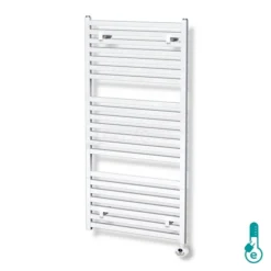 Zeus Handdoekradiator Elektrisch | 60x120 Cm Hoogglans Wit 1160 Watt Aluminium