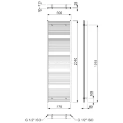 Zeus Handdoekradiator Elektrisch | 60x204 Cm Mat Zwart 1933 Watt Aluminium -Badkamer Verkoopwinkel zeus handdoekradiator elektrisch 60x204 cm mat zwart 1933 watt aluminium dr57 0620sbn e 5